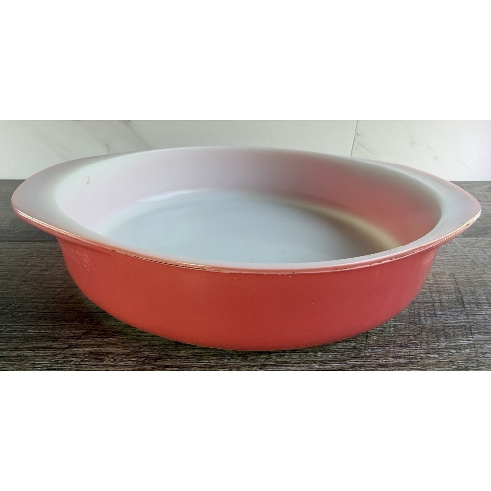 Vintage Pyrex 221 Flamingo Pink 8" Round Casserole Baking Dish NO LID